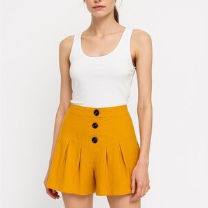 Mustard Button Shorts – Free Anthropologie Gift – Size M